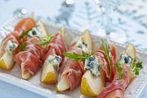 Birne-Schinken-Canapees