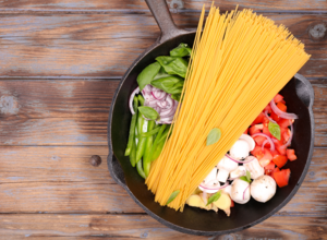 One Pot Pasta mit Champignons