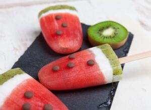 Wassermelonen-Eis am Stiel Eis ohne Eismaschine