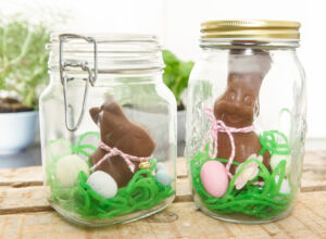 Deko mit Schokohasen