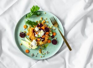 Schichtsalat mit Roter Bete und Linsen Rote-Bete-Schichtsalat