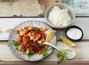 Blumenkohl-Curry mit Reis