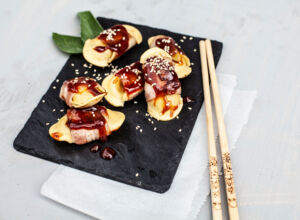 Tortellini mit Baconmantel