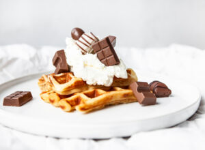 Waffeln mit Kinderschokolade