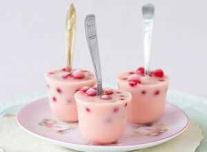 Joghurteis mit Melone und Johannisbeere Joghurteis mit Früchten