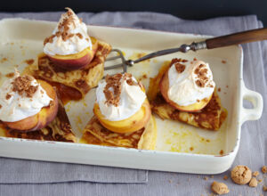 Pfirsich mit Baiser-Haube