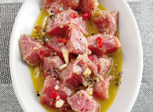 Schweinefilet mit Knobluach-Chilimarinade Schweinefilet Chilimarinade