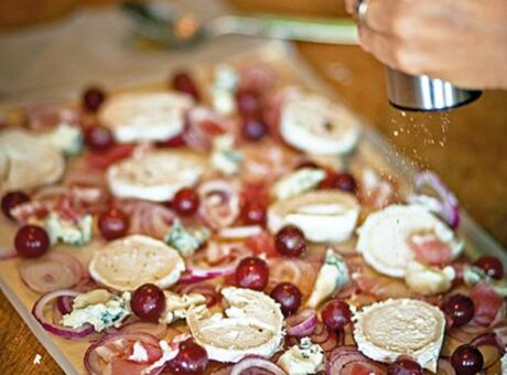 Rezept für Flammkuchen mit Ziegenkäse