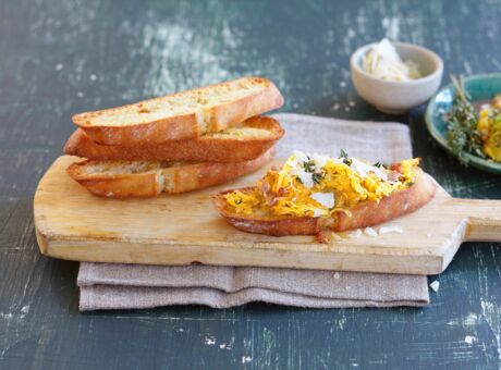 Spaghetti-Kürbis-Bruschetta
