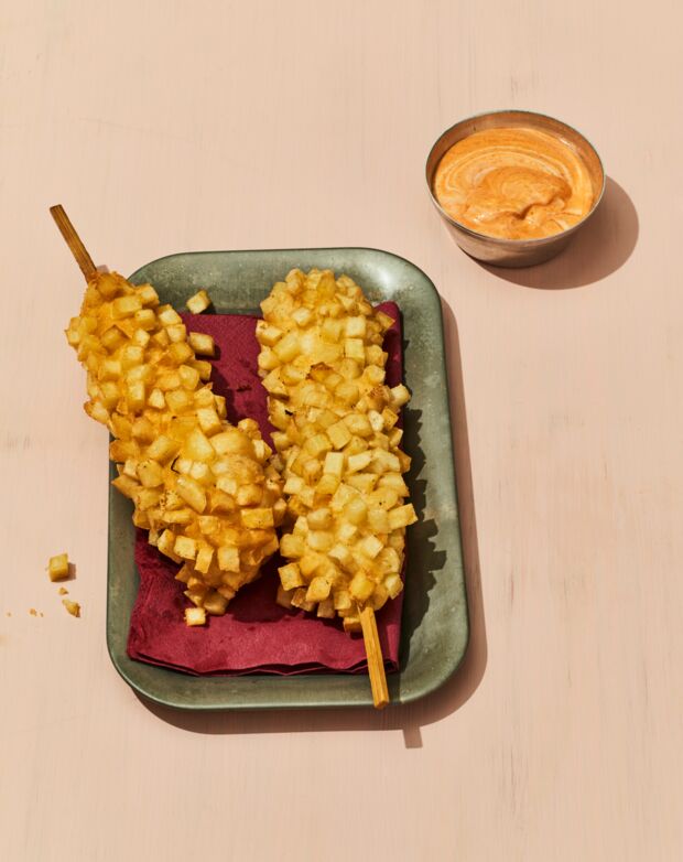 Koreanischer Potato Hot Dog