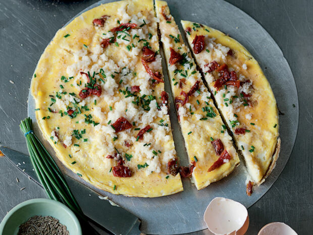 schnelle Couscous-Schnittlauch-Frittata couscous-fritata