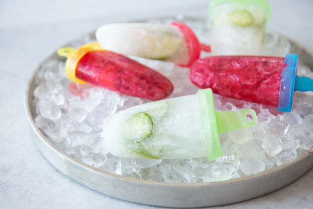 Gin Tonic Eis klassisch und mit Himbeeren Gin Tonic Eis