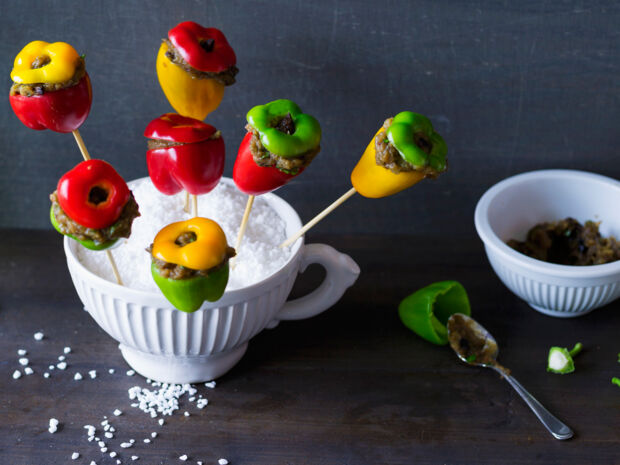 Gefüllte Mini-Paprika auf Spießen | Kitchengirls Gefüllte Mini-Paprika auf Spießen | Kitchengirls