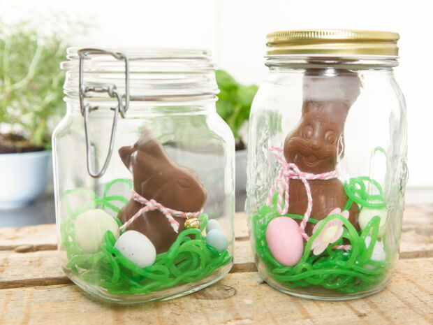 Deko mit Schokohasen