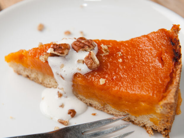 veganer Süßkartoffelkuchen Süßkartoffelkuchen orange und vegan
