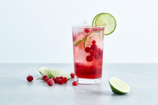 Limetten-Cranberry Limonade ohne Zucker Limetten-Canberry-Limonade