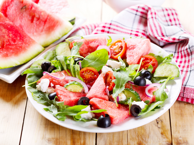 Griechischer Melonensalat wassermelonensalat