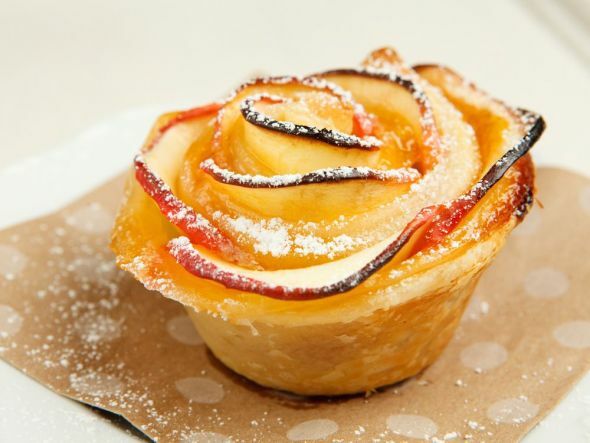 Blätterteigrosen Apfel-Blätterteig-Rosen