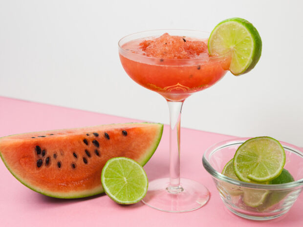 Wassermelonen Sorbet mit Rosé Wein Wassermelonen Sorbet mit Rosé Wein