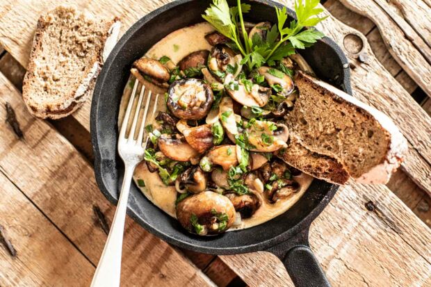 Schnelle Champignon Pfanne Kitchengirls Rezept Frische Champignons Pfanne