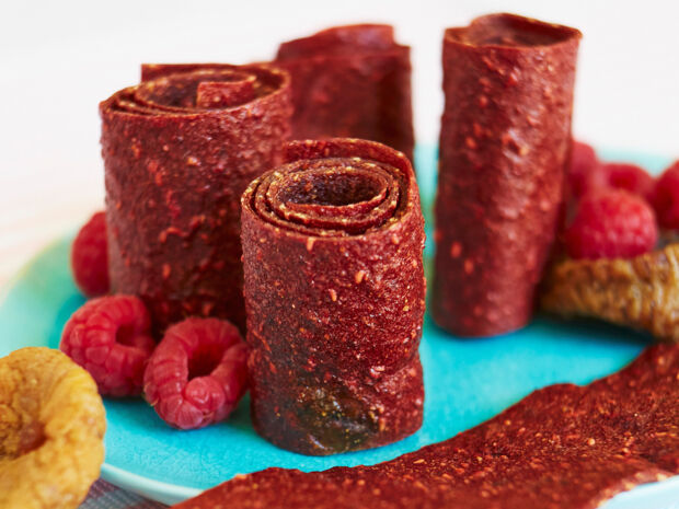 Rezept für Fruchtleder Fruchtleder mit Himbeeren und Banane