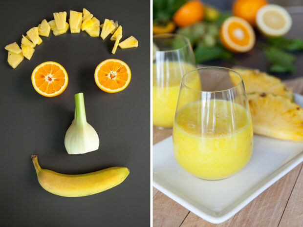 vorher-nachher: Der gelbe Frucht-Smoothie