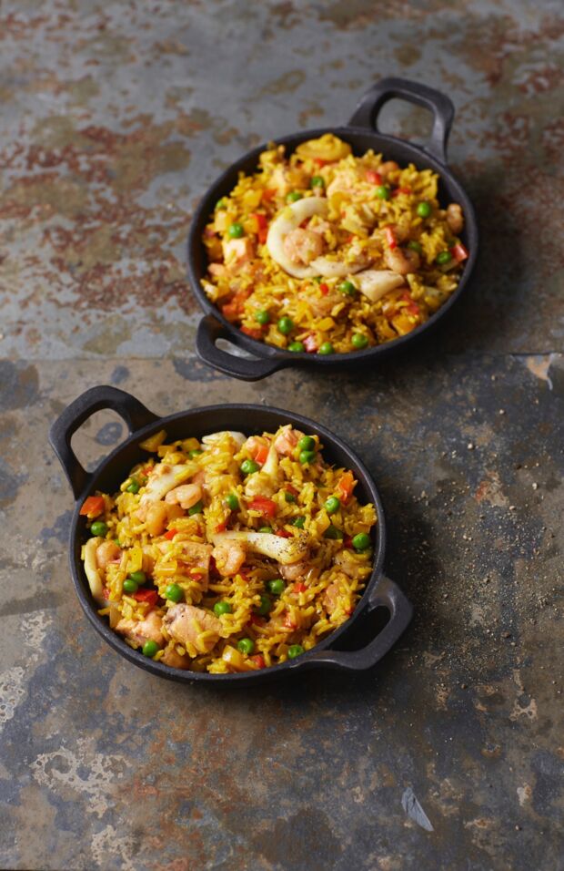 Paella mit Meeresfrüchten Meeresfrüchte Paella