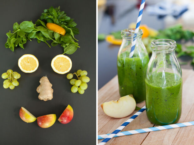 vorher-nacher: Spinat-Apfel-Smoothie