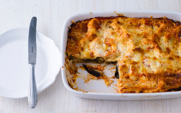 Vegetarische Lasagne mit Aubergine Auberginen-Lasagne