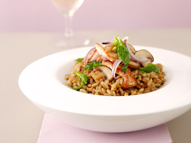 Risotto mit Spinat grünkern-risotto