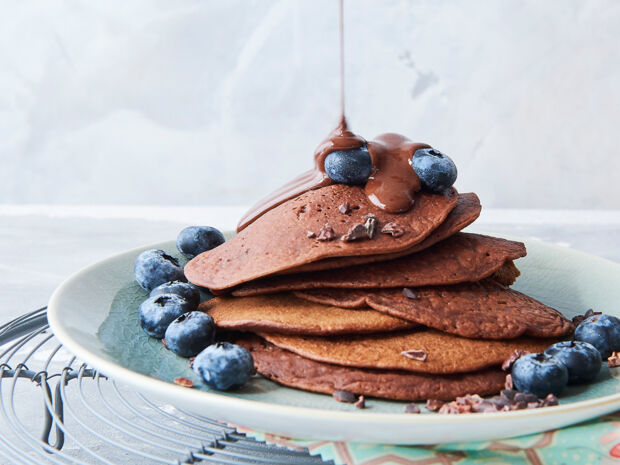 Schoko-Pancakes mit Kokosblütenzucker Rezepte-mit-Kokosblütenzucker
