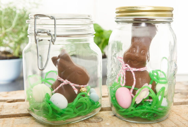 Schokohasen Deko mit Schokohasen