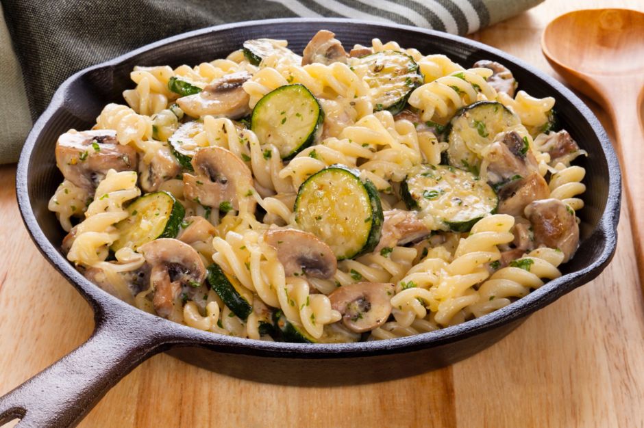 Rezept für One Pot Pasta mit Zucchini und Pilzen | Kitchengirls